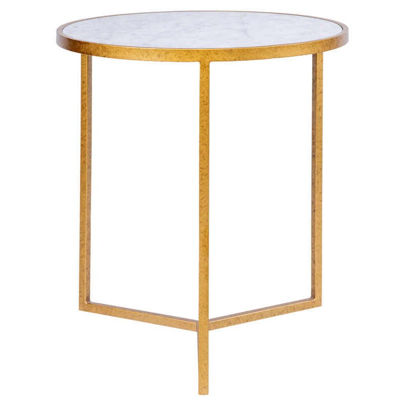 Valley Marble Frame End Table, Royal Gold