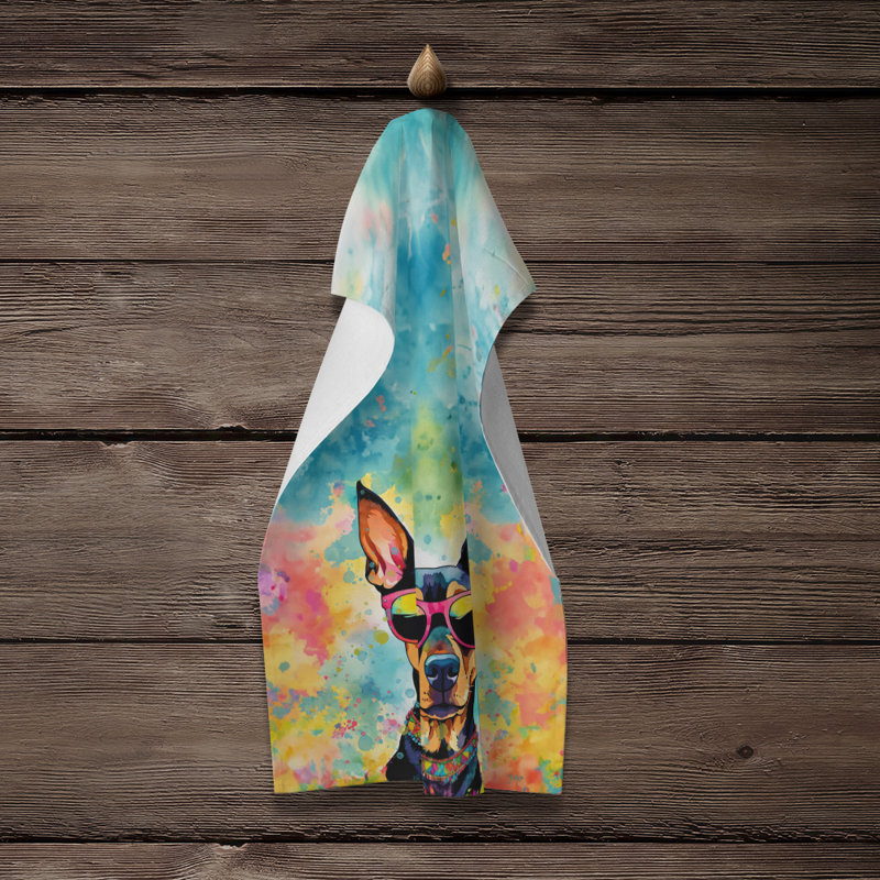 Serviette de cuisine Doberman Pinscher Hippie Dawg