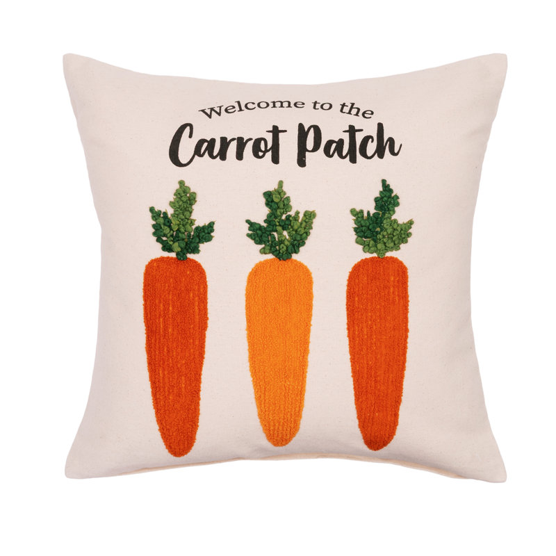 Carrot Patch Tufted Accent Throw Pillow