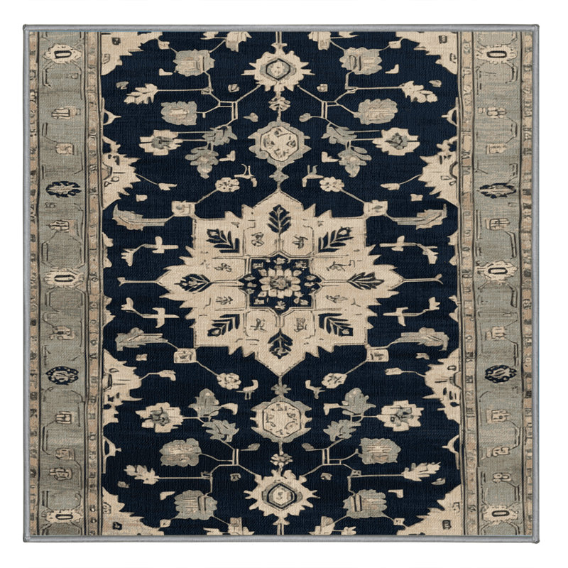Tapis gris lavable à la machine, Carré 7 pi
