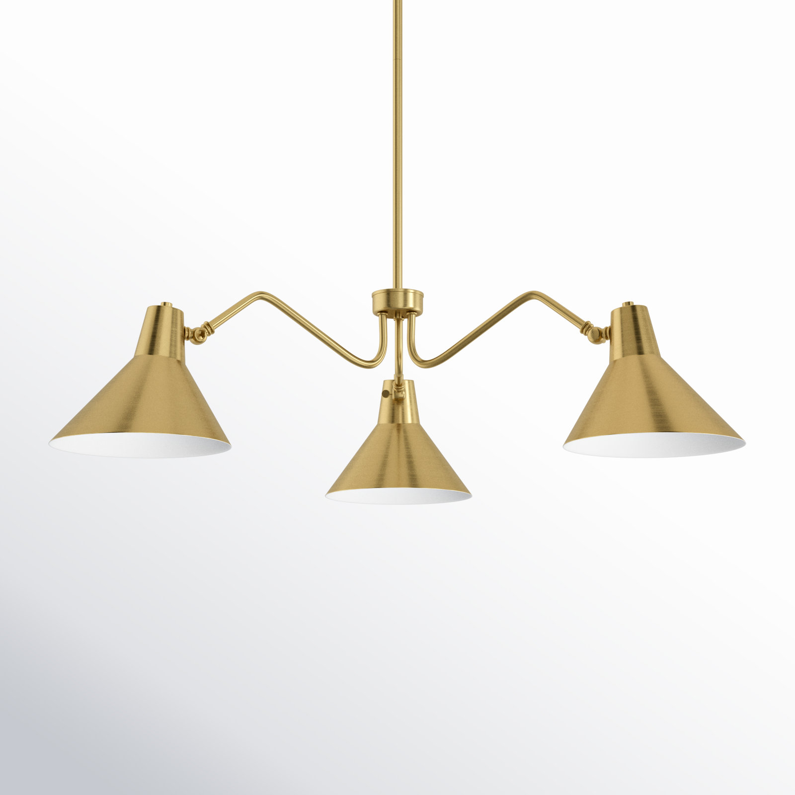 3 - Light Dimmable Chandelier, Brushed Bronze, Gold