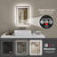 Miroir de salle de bain à DEL de 20 po x 28 po, éclairé à l'avant et à l'arrière, gradable en continu, 3 couleurs CRI90 +, mémoire de luminosité, incassable, miroir de meuble-lavabo à DEL antibuée, imperméable IP44-322079091