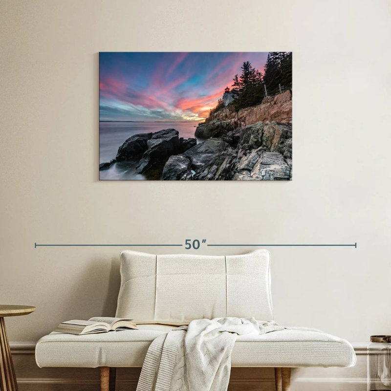 Gillard Bass Harbor Head Lighthouse Dusk, 24" H x 36" W