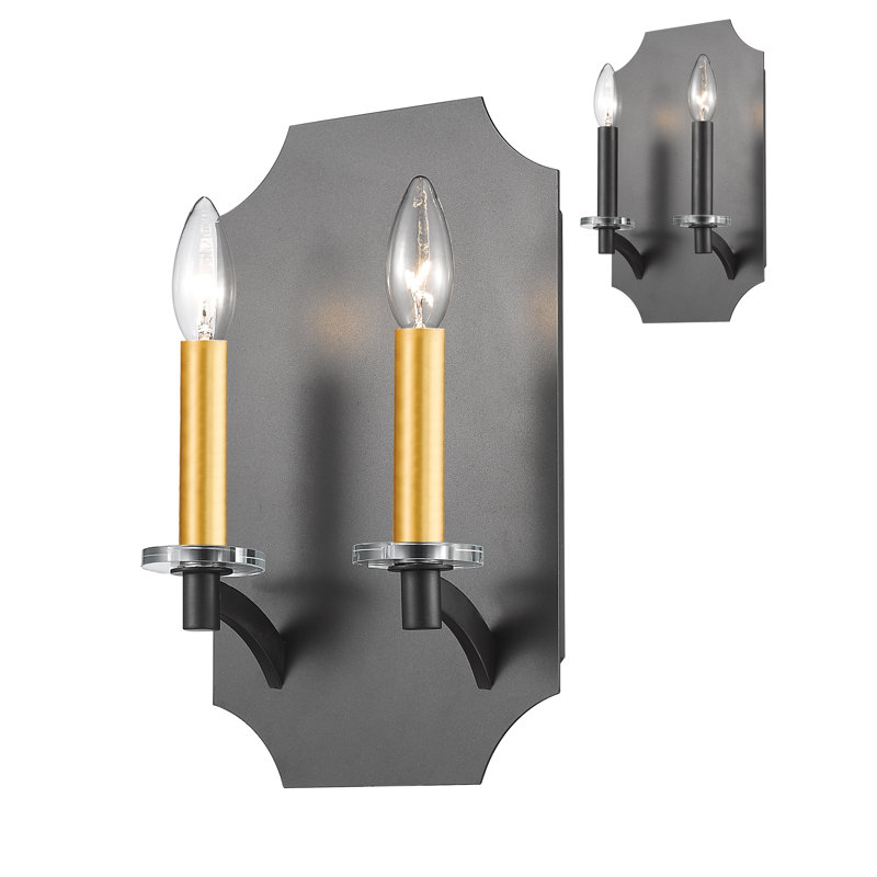 Lilou Steel Candle Wall Light, Bronze