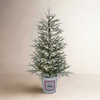 4 Ft. Illuminating Flocked Half Holiday Tree