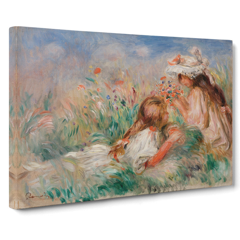 Girls In The Grass by Pierre-Auguste Renoir - Wrapped Canvas, 40cm H x 60cm W x 3cm D