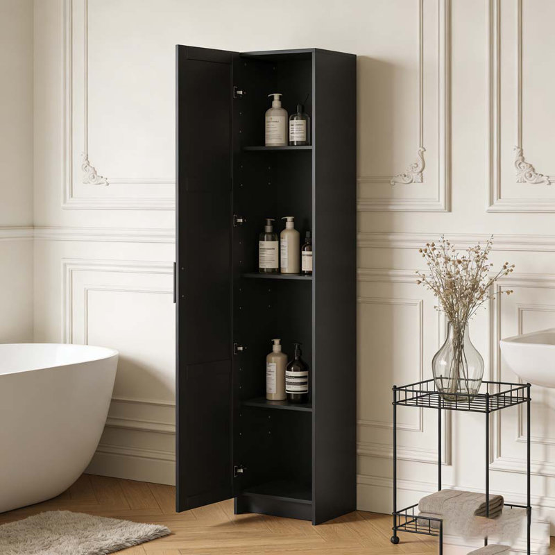 Armoire de rangement haute et étroite, Noir