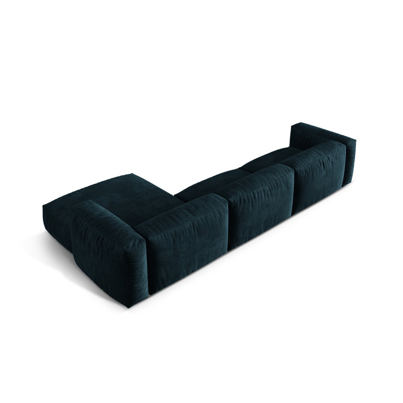 Carce 3 Seater Corner Sofa , Right-Hand Facing, Velvet- Deep Petrol