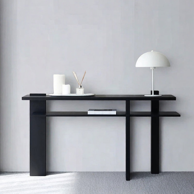 Console Mid-Century moderne en chêne noir, H 33,5 po x l 70,9 po x P 15,7 po