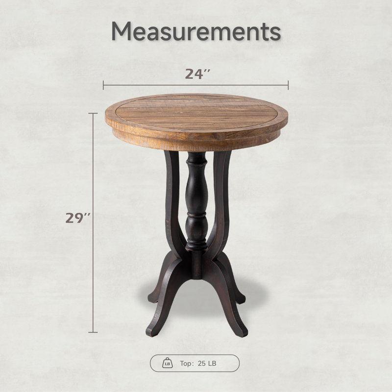 Table de bout Martinis Rustic Farmhouse, Noir