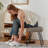 Faux Leather Upholstered Vanity Stool with Metal Legs-38912580