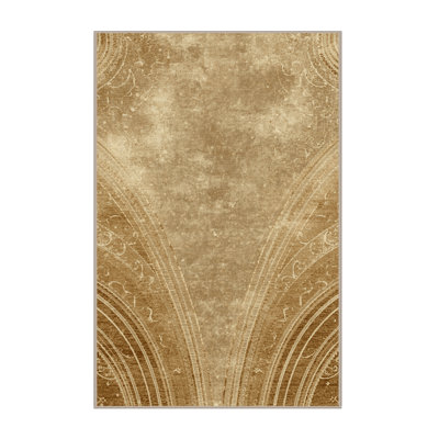 Soft Plush Findley New Years Modern & Contemporary Abstract Area Rug in Brown – Beige Binding