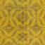 Petit tapis turc fait à la main 3,8 x 6,8 pi avec motif floral jaune surteint