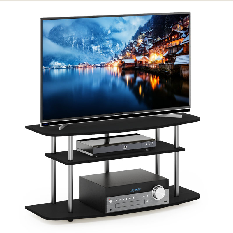 Agness Unfinished TV Stand for TVs up to 50", Black Oak