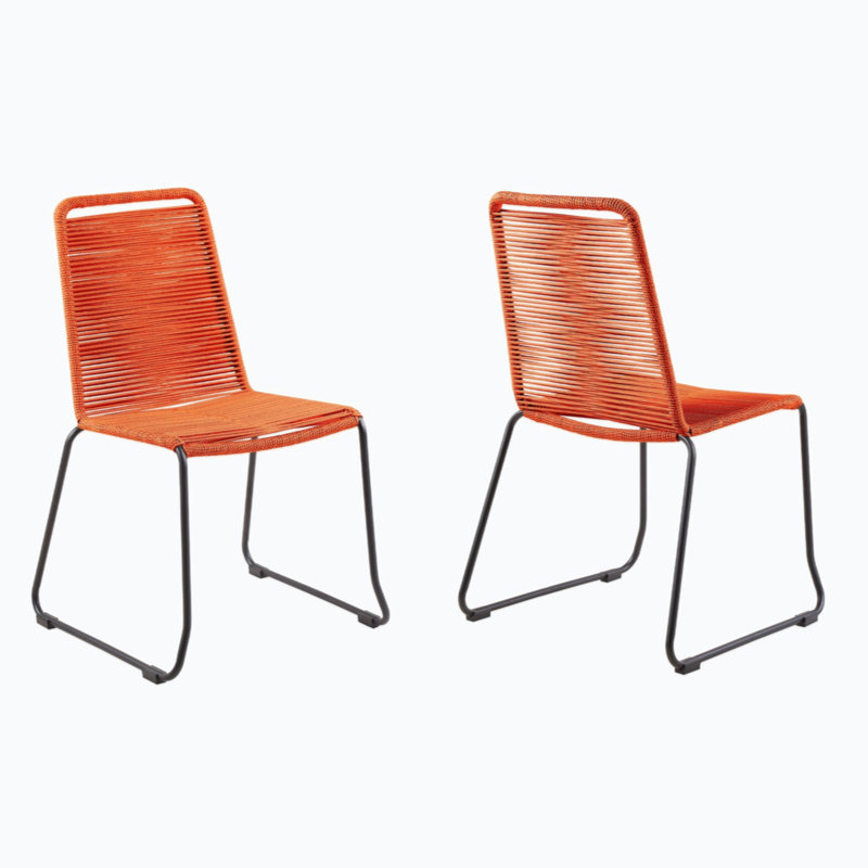 Ensemble de 2 chaises de salle à manger en métal 18,5 pouces Fishbone