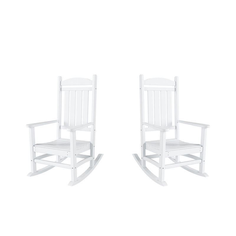 Chaise berçante d'extérieur en plastique Laguna, Blanc