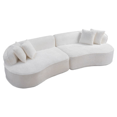 Modern Curved L-Shape Luxury Sectional Oversized Sofa: Minimalist Design, Comfy Sleeper Couch For Living Room, Apartment & Reception Spaces,No Assembly Required