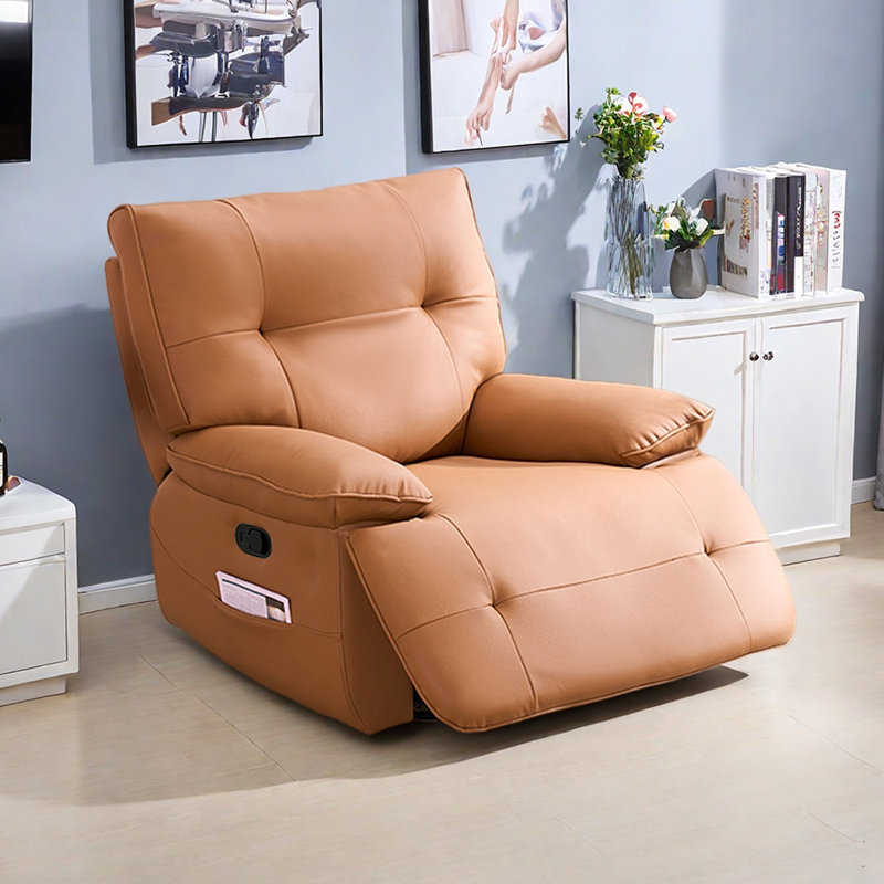 Fauteuil inclinable multifonctionnel en similicuir Quanasia, Brun
