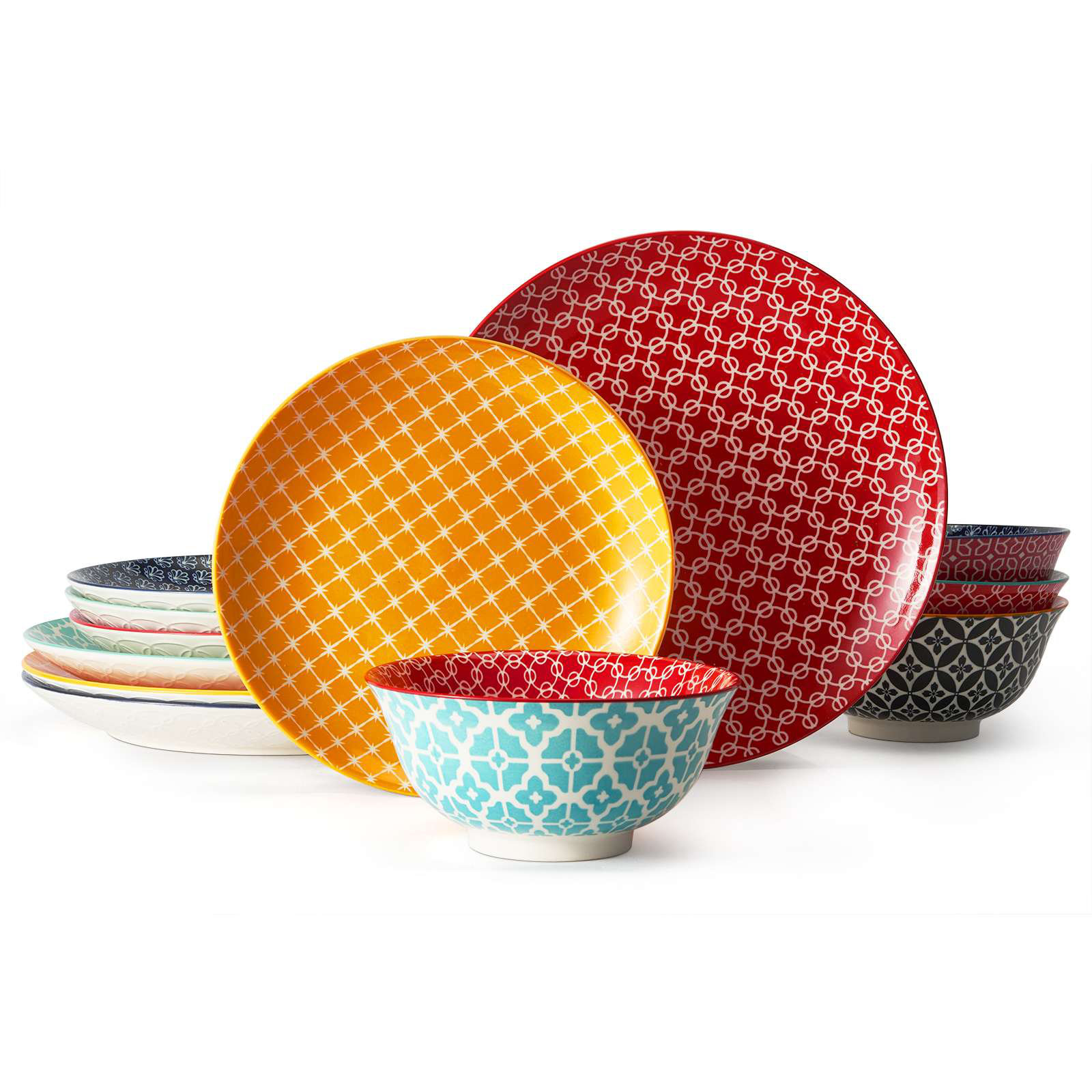 Red Barrel Studio® American Color Dinnerware Set (12-Piece) | Wayfair