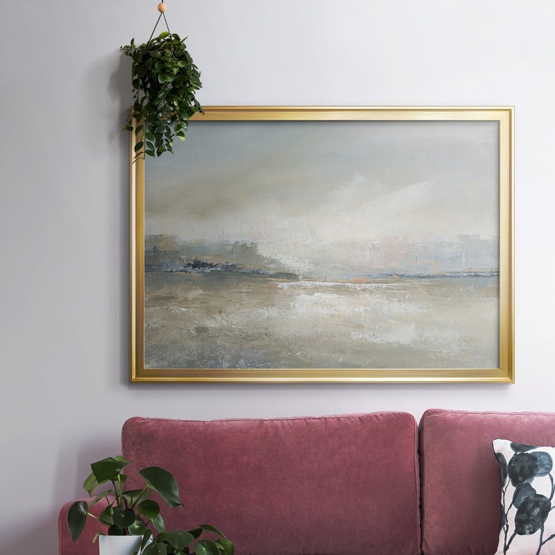 Toile tendue avec cadre Horizon Haze, H 18 po x l 26 po x P 1,5 po, Or
