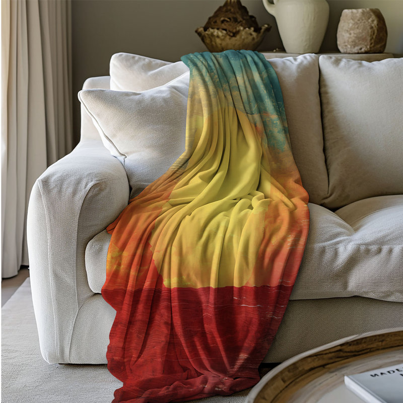  Couverture rétro Beach Sunset Serenity, L 50 po x L 60 po