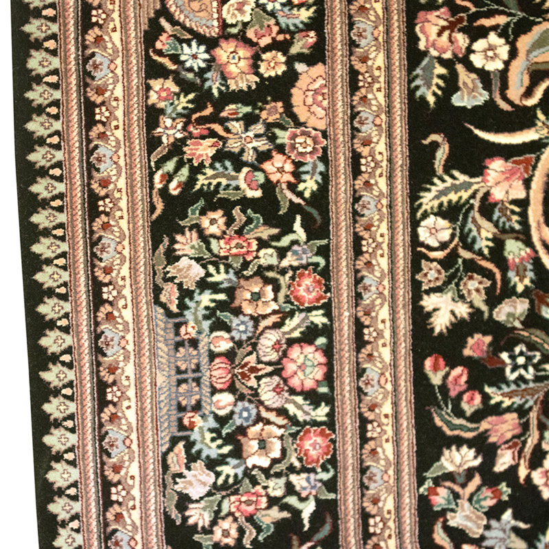 Hand Knotted Wool Oriental Area Rug in Black