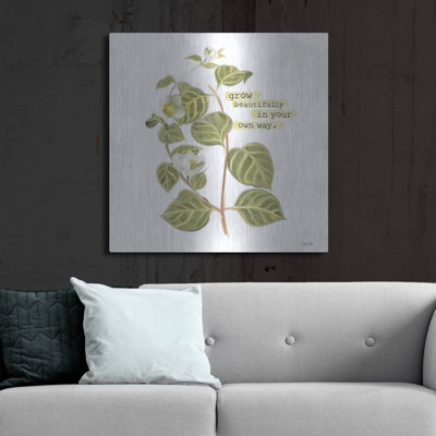 August Grove® «Grow Beautifully» par House Fenway, art mural en métal