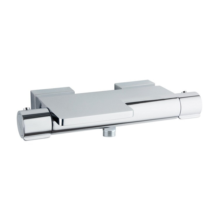 Arola Double Handle Rectangle Bath Shower Mixer, Chrome
