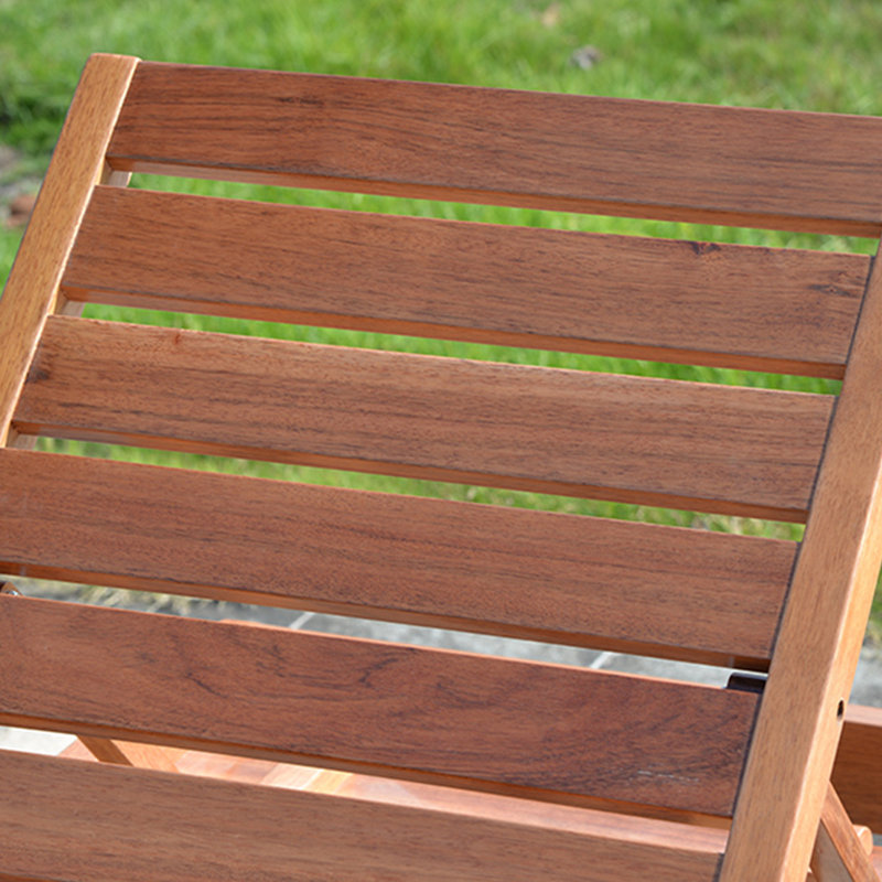 Jewelean Outdoor Wood Chaise Lounge