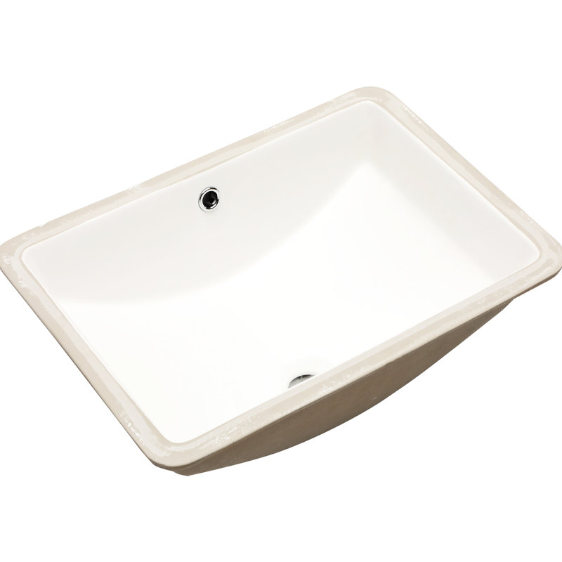 Lavabo de salle de bain encastré moderne en céramique avec trop-plein - 20,34 po x 15 po x 7,6 po, To Stains