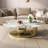 Delvan Oval Countertop Coffee Table With Stainless Steel Base