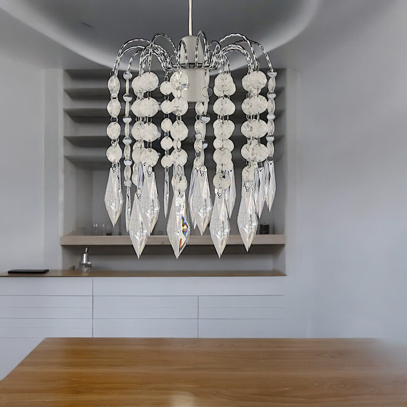 Alexander 22cm H Acrylic Pendant Shade ( Screw On ) in Silver