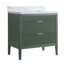 Ensemble de meuble-lavabo autoportant vert 36 po entièrement assemblé avec structure en bois massif et plateau en marbre d'ingénierie-1518524215