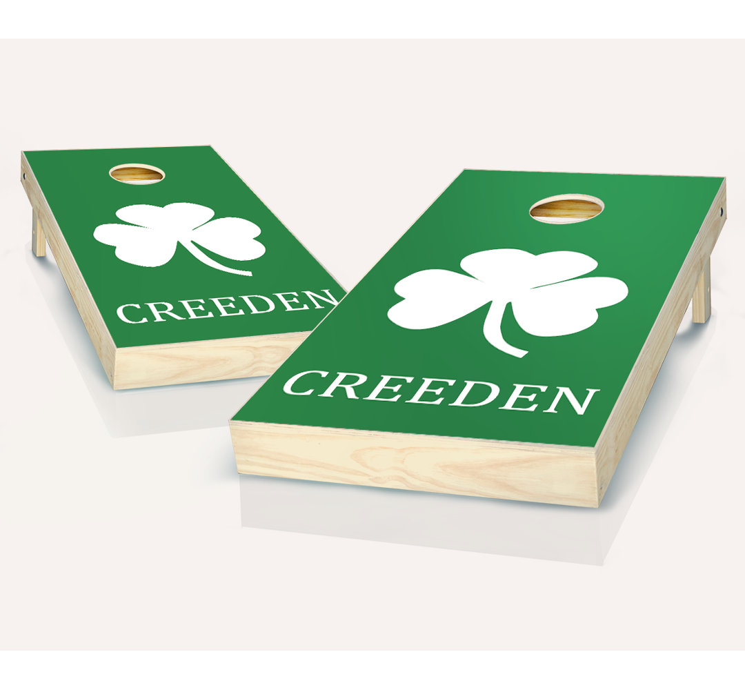 2' x 4' Shamrock Solid Wood Cornhole Set with Bags AJJ Cornhole Bag 