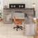 Farmhouse Executive L Shaped Desk, Home Office Desk With File Drawer And Power Outlet, Computer Corner Desk With Drawers And Storage Cabinet, Workstation For Office Home
