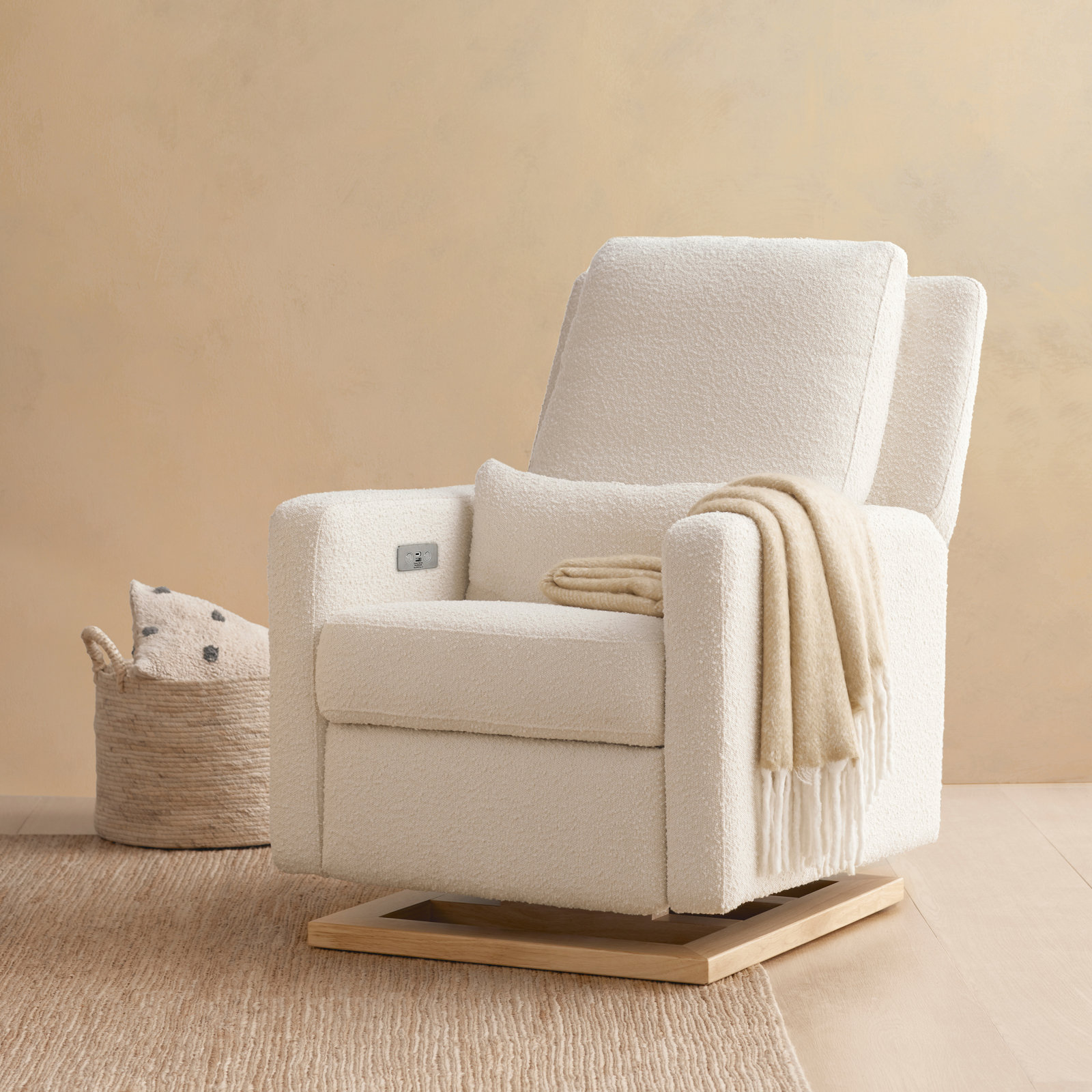 Sigi Nursery Power Recliner, Ivory Boucle