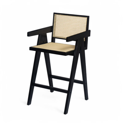 Hassan 27’’ Rubberwood Counter Stools With Cane Webbing by Bayou Breeze