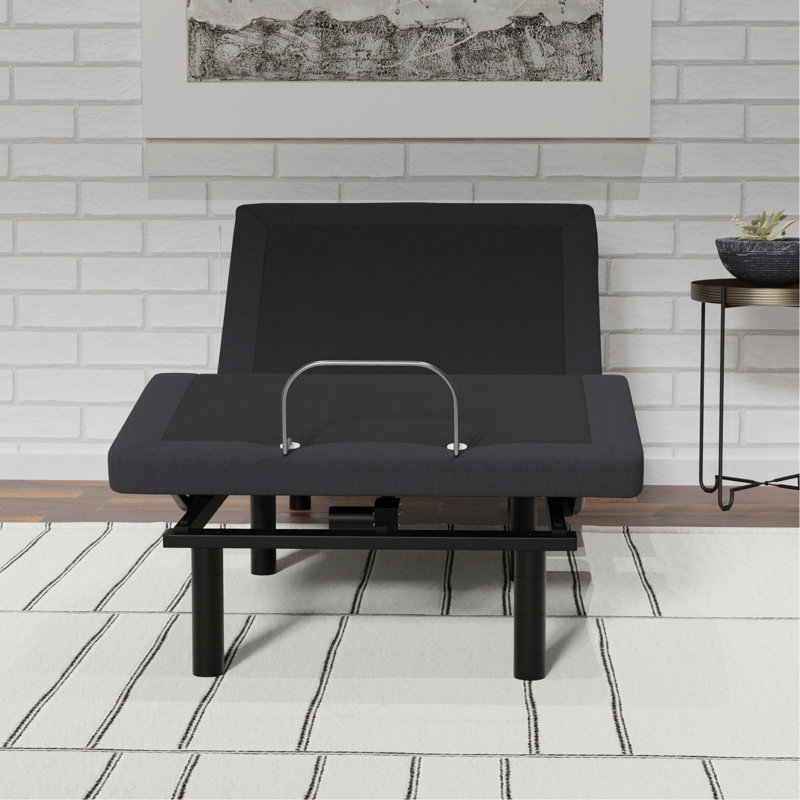 Base de lit réglable en métal simple TG: commande vocale, base de massage et de hauteur avec télécommande sans fil, lumières DEL préréglées pour zéro gravité