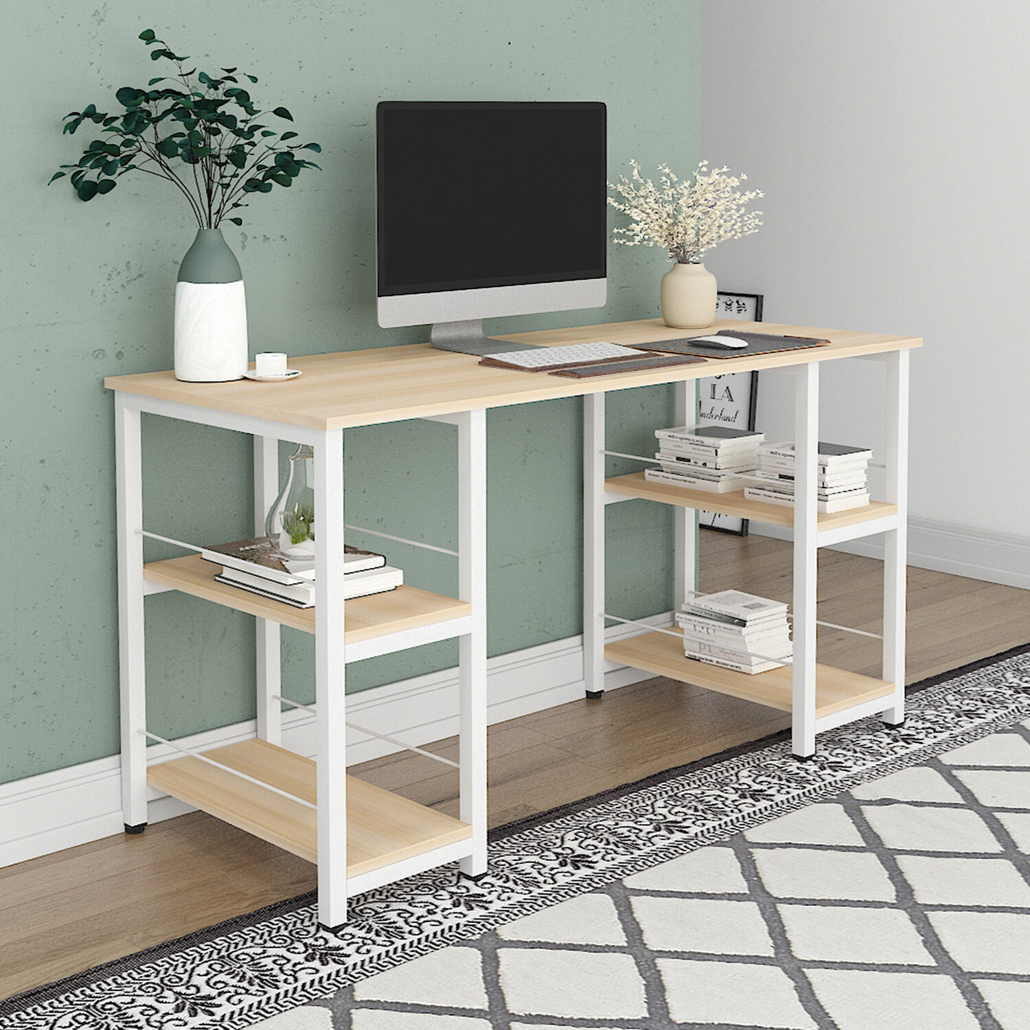 Inbox Zero Areez Metal Base Computer Desk & Reviews | Wayfair