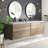 Seavy 83.4'' Double Bathroom Vanity with Plastic Top-1018436948
