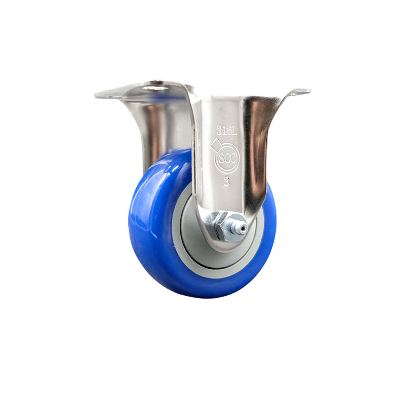 Roulettes en polyuréthane, Bleu