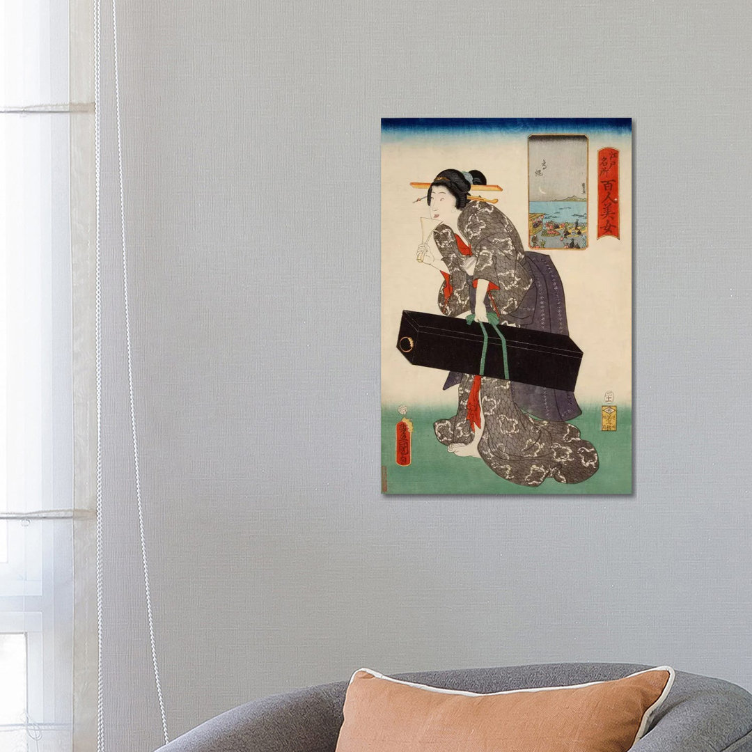 Takanawa Japanese by Utagawa Kunisada - Wrapped Canvas Print
