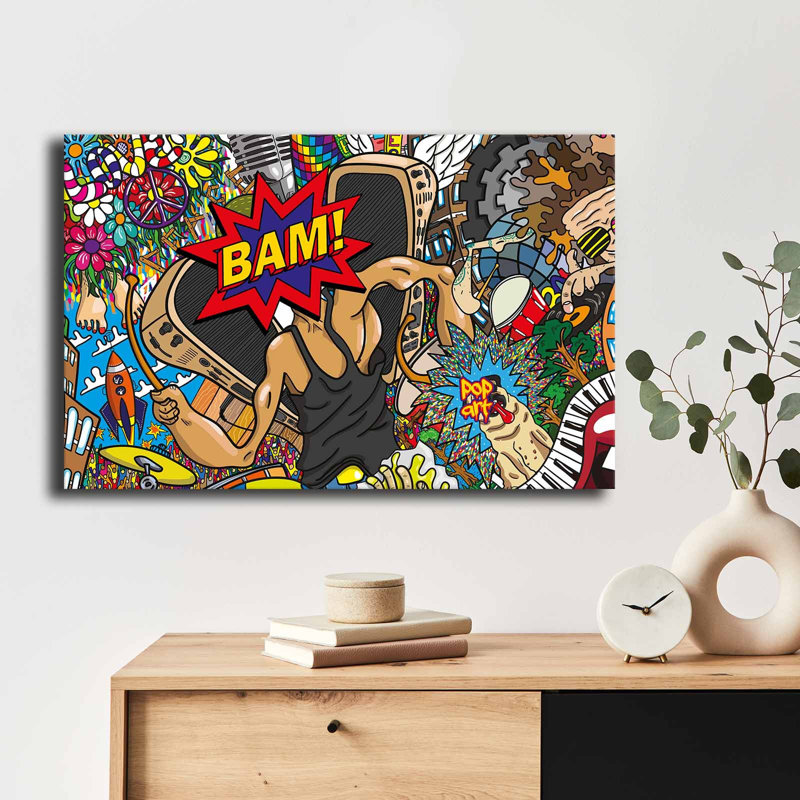 Art mural en toile BAM Explosion, H 17,7 po x l 27,6 po
