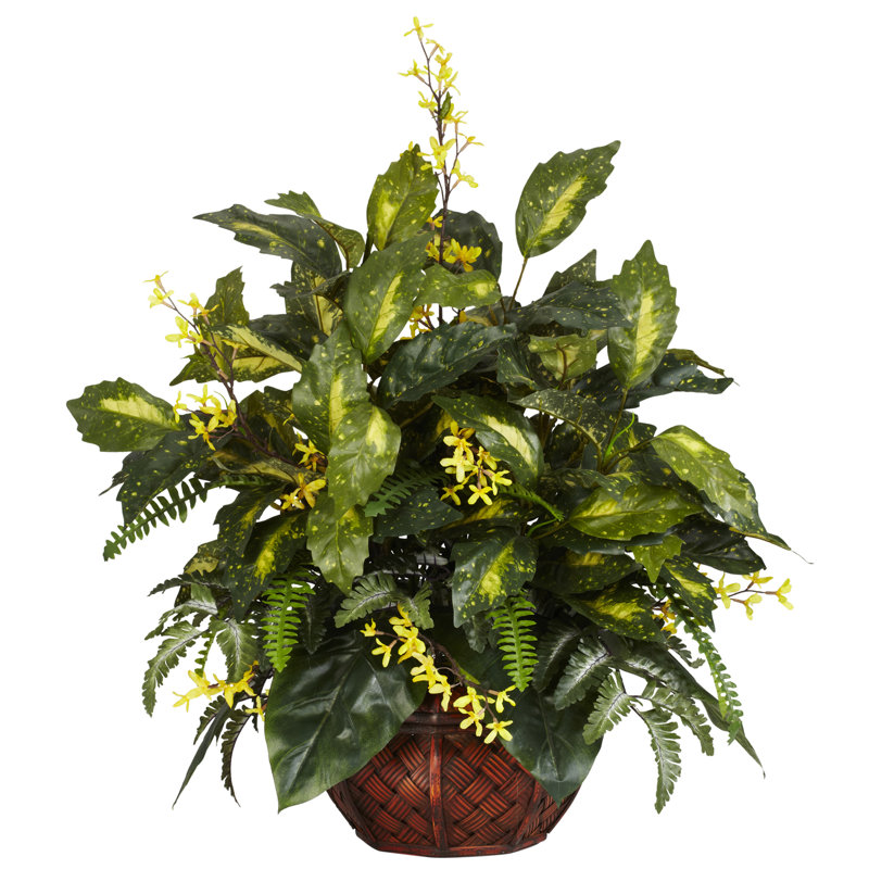Plante de feuillage artificiel 27" en panier