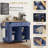 Mobile Kitchen Island With Rubberwood Countertop, Spice Rack, Towel Bar, And Storage Drawers For Efficient Organization