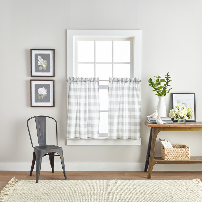 Anabelia Checkered Tailored Kitchen Curtain