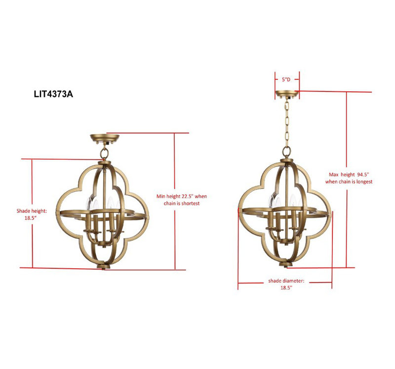 Danilynn 4 - Light Dimmable Globe Chandelier