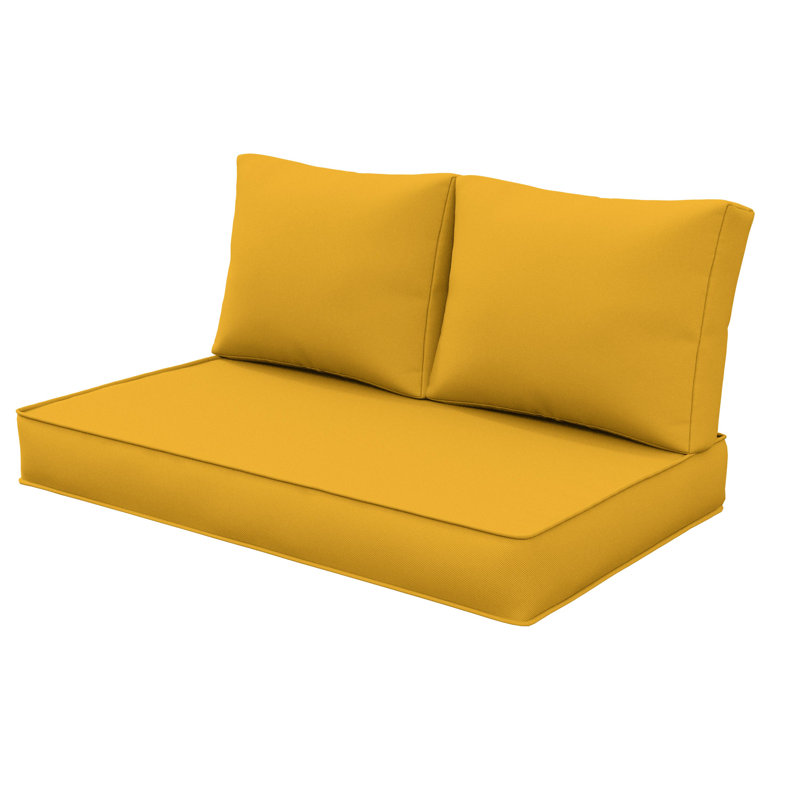 Ensemble de 3 coussins de remplacement de 5 po pour l'extérieur, Jaune