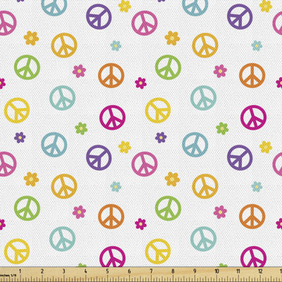 Charlesten Peace Lifestyle Sign Slogan Celebration Merry Jolly Happy Multi-Purpose Fabric