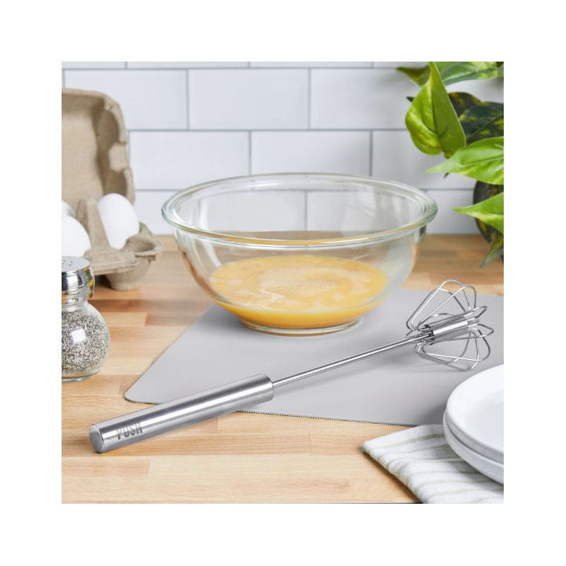 12" Stainless Steel Hand Push Rotary Whisk
